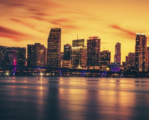 City of Miami at sunset