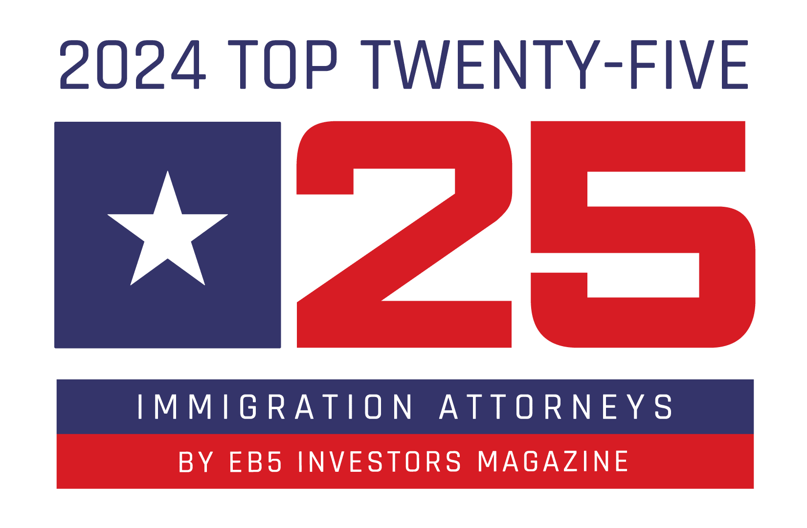 Auszeichnung als einer der 25 besten Einwanderungsanwälte von EB5Investors