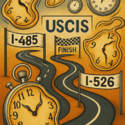 Gráfico que explica o cálculo da idade EB-5 CSPA para os Formulários I-526 e I-485.