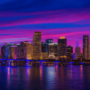 Miami-bugten og skyline