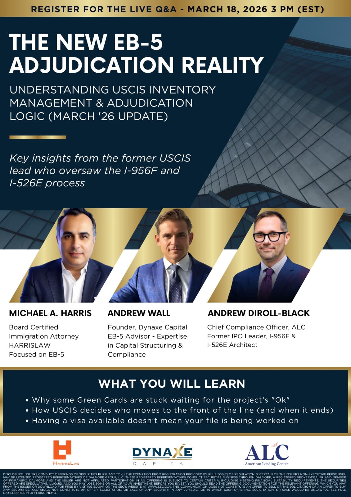 Evento Webinar sobre o novo Gerenciamento de Inventário EB-5 do USCIS