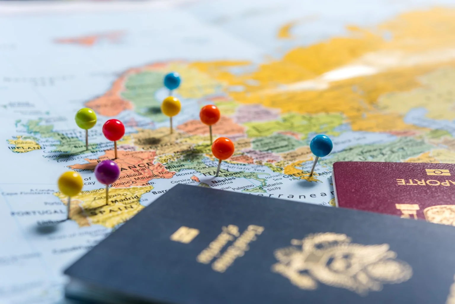 CBI World map with passports.